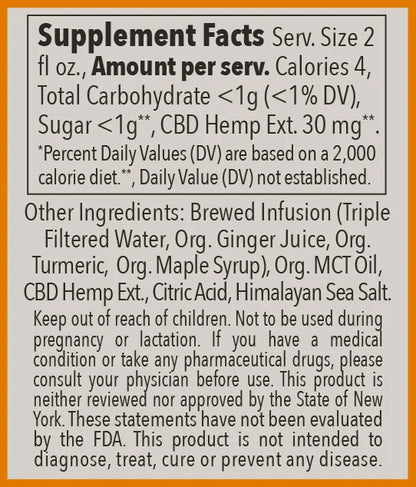 Turmeric Ginger Shot – 30 MG Hemp