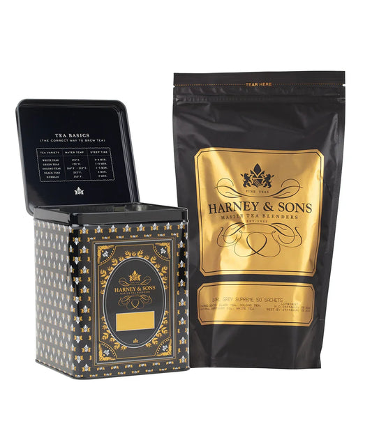 Harney & Sons Hinged Storage Canister – Earl Grey Supreme Loose Tea Bundle